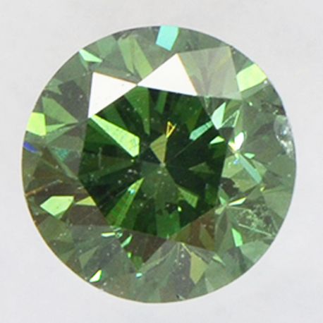 Round Cut Diamond Fancy Green 0.38 Carat SI2 IGI Certificate