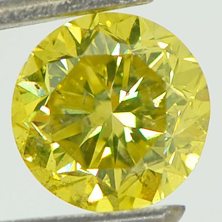 Round Cut Diamond Fancy Yellow Color SI1 2.02 Carat