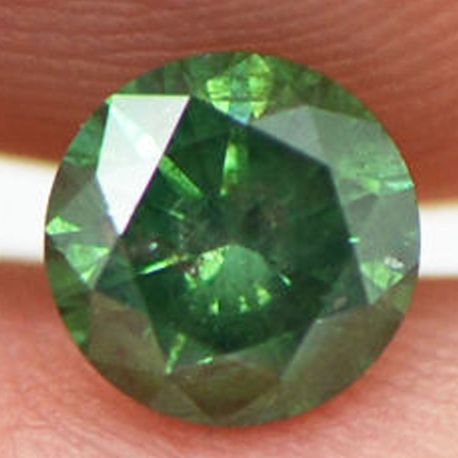 Green Diamond Round Shape Fancy Color 0.59 Carat Real Natural Enhanced SI2 Loose