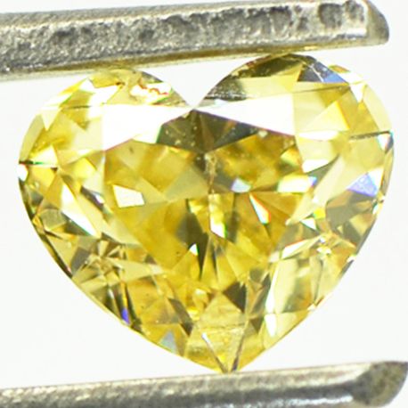 Heart Natural Diamond Fancy Yellow Color 0.80 Carat VS2