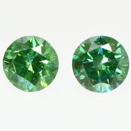 Round Shape Diamond Pair Fancy Green Color 0.60 TCW VS2