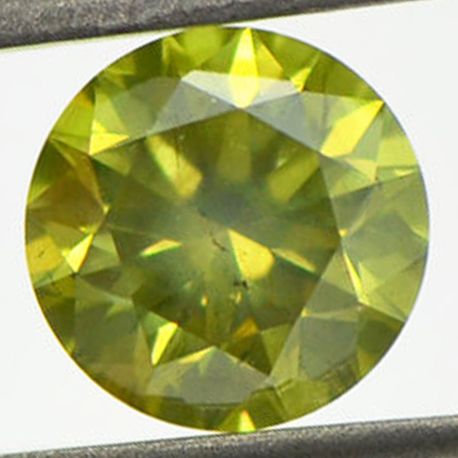 Round Diamond Fancy Green Color 2.14 Carat SI1