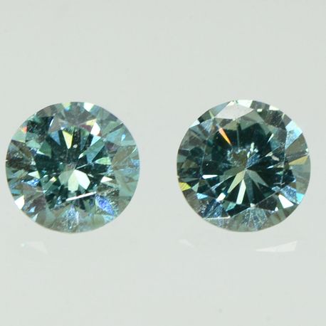 Round Diamond Pair Fancy Green  VS1 0.50 TCW