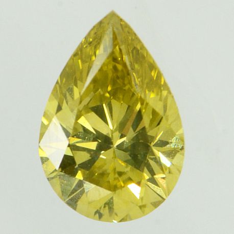 Pear Shape Diamond Fancy Yellow Color 0.76 Carat VVS2 Certified