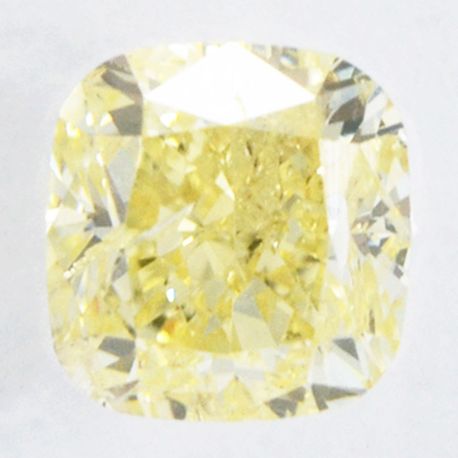 Cushion Cut Diamond Natural Fancy Yellow 0.52 Carat I1 IGI Certificate