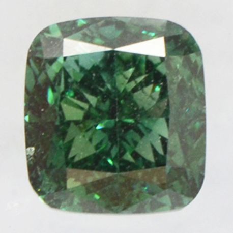Cushion Cut Diamond Fancy Green Color 0.57 Carat SI2 IGI Certificate