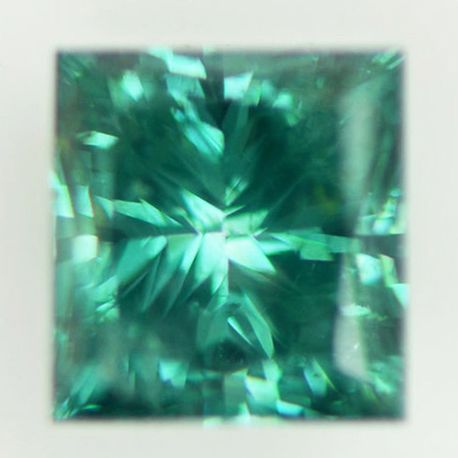 Loose Fancy Greenish Blue Princess Diamond 1.72 Carat SI1