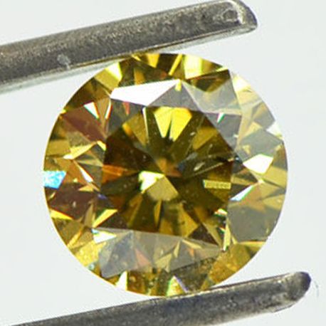 Round Shape Diamond Fancy Olive Green Loose 1.01 Carat VS2