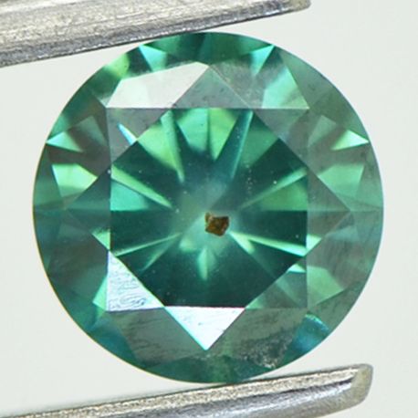 Loose Round Shape Diamond Fancy Green Color 1.01 Carat SI1 Certified Enhanced