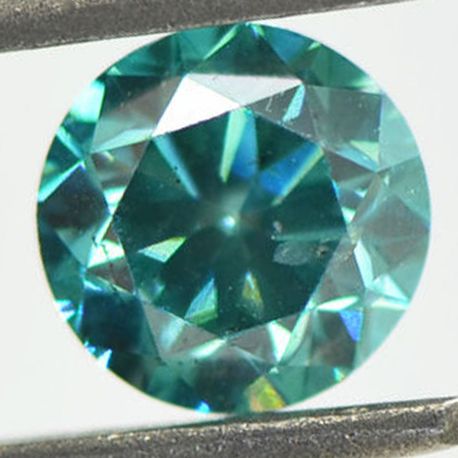 Loose Turquoise Round Diamond 0.90 Carat SI1