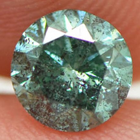 Loose Turquoise Diamond Fancy Color Round Cut Natural Enhanced 0.71 Carat I1