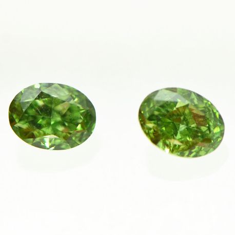 Oval Diamond Pair Fancy Green 1.02 TCW VS1