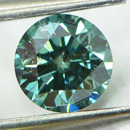 Loose Round Shape Fancy Green Diamond 0.72 Carat SI1