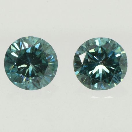 Round Diamond Pair 0.84 TCW Fancy Turquoise VS1/VS2