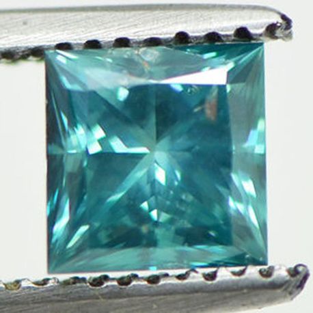 Loose Princess Diamond Fancy Turquoise 1.00 Carat SI1