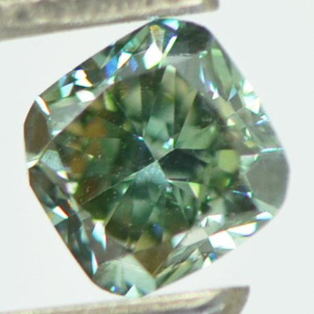 Cushion Cut Natural Diamond Green Color 0.86 Carat VS1 