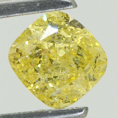 Cushion Cut Diamond Fancy Yellow Color SI1 1.01 Carat