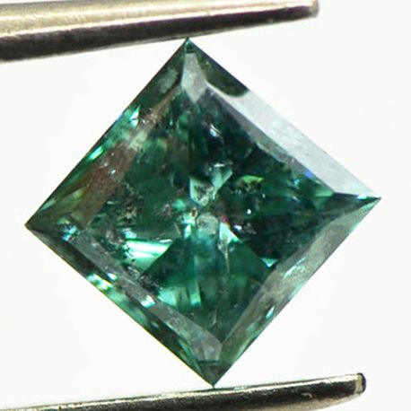 Loose Princess Diamond Fancy Turquoise 1.02 Carat I1