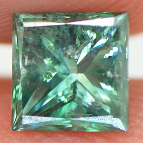 Loose Fancy Greenish Blue Princess Diamond 0.75 Carat SI3