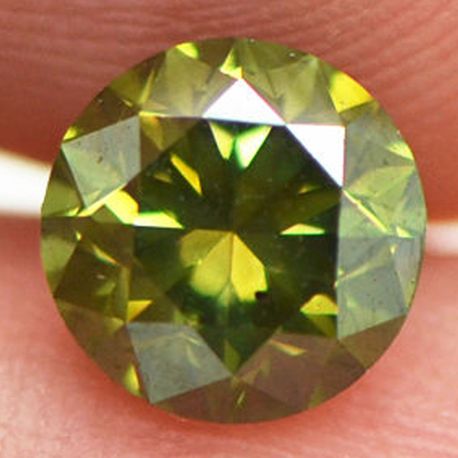 Fancy Olive Green Round Diamond 1.11 Carat VS2