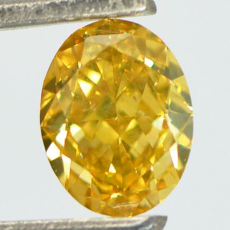 Oval Cut Diamond Fancy Orange Yellow Color 1.01 Carat VS2