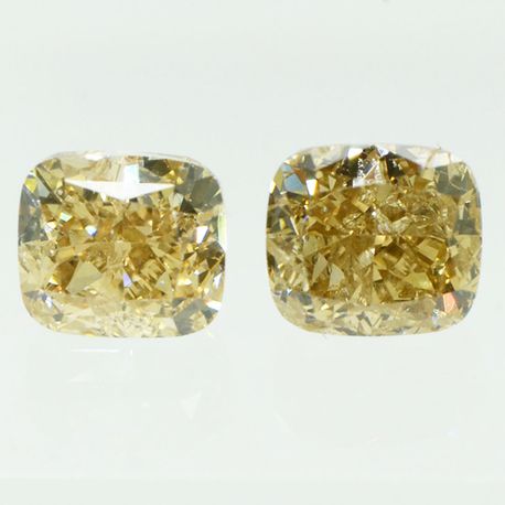 Cushion Cut Diamond Pair Fancy Champagne VS2 2.08 TCW
