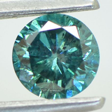 Blue Diamond Loose Real Round Shape Fancy Color SI1 Enhanced Polished 0.64 Carat