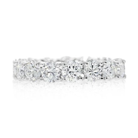 Diamond Eternity Ring Round 14K White Gold 3.90 TCW D/VS2