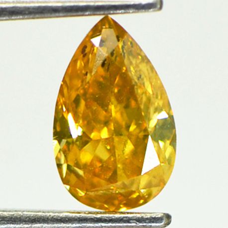Pear Shape Diamond Fancy Brownish Orangy Yellow 0.53 Carat SI2 GIA Certificate