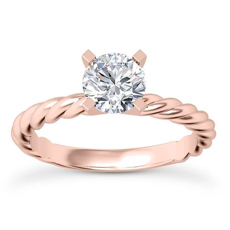 1.51 Carat Round Diamond Classic Solitaire Ring Real G SI1 Treated 14K Rose Gold