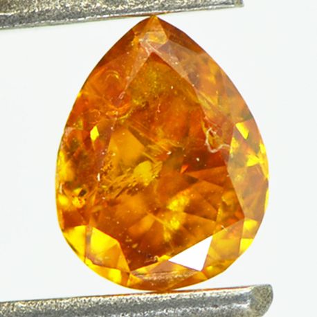 Pear Diamond Fancy Orange Color 0.72 Carat 