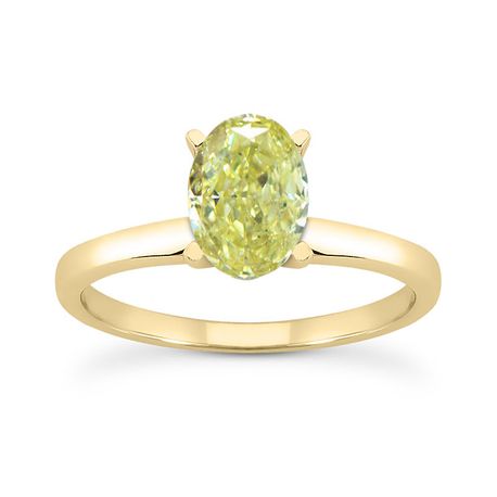 1 Carat Oval Diamond Wedding Ring Solid 14K Yellow Gold SI1