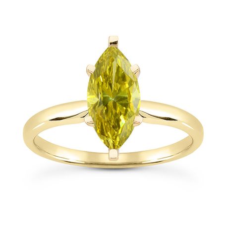 Yellow Marquise Diamond Solitaire Ring 14K Yellow Gold VS1 1 Carat