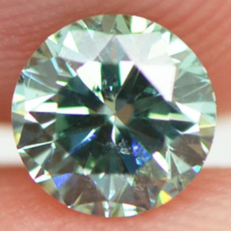 Round Shape Diamond Fancy Green Loose 0.43 Carat SI1