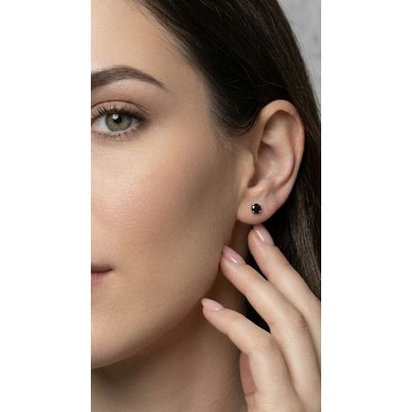 Black Diamond Stud Earrings Round 0.85 TCW Treated IGI Cert 14K White Gold