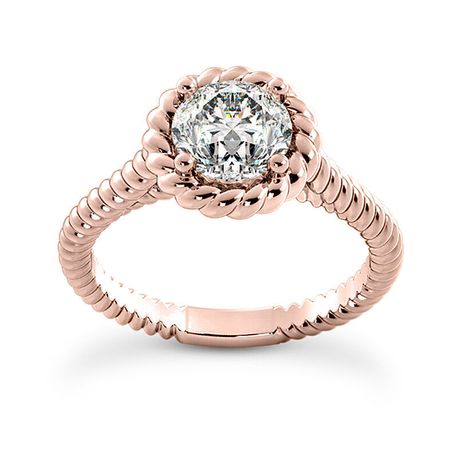 0.90 Carat Diamond Solitaire Ring Wedding Round D VS2 14K Rose Gold