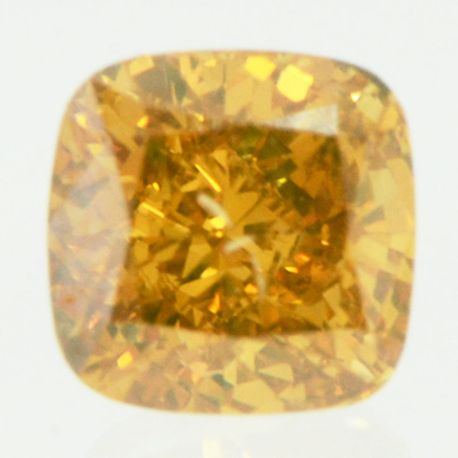 Cushion Cut Diamond Fancy Orange Color 0.47 Carat SI1