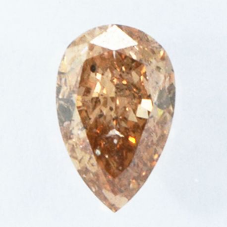 Pear Shape Diamond Fancy Orange Brown 0.54 Carat SI2 IGI Certificate