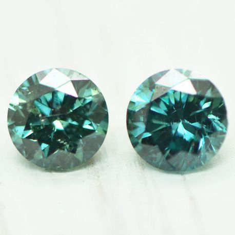 Loose Green Round Diamonds Matching Pair 0.41 TCW VS2/SI1