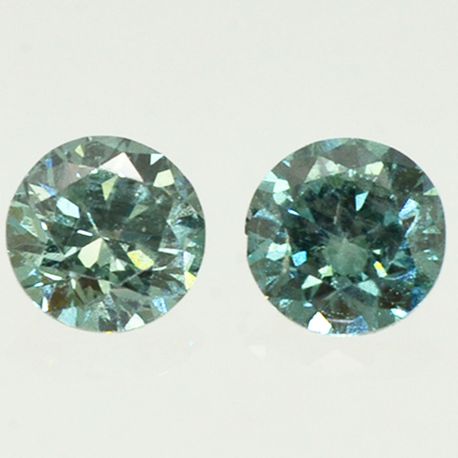 Round Diamond Matching Pair Fancy Turquoise VS2 0.47 TCW