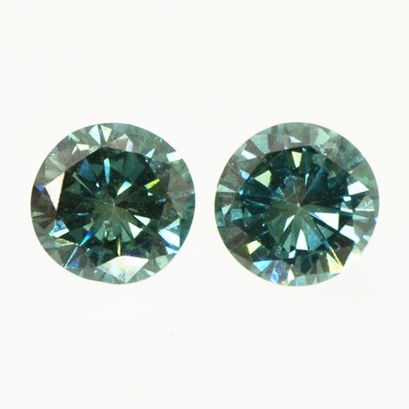 Round Diamond Matching Pair Fancy Green VS2 0.69 TCW