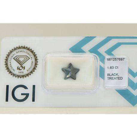 Star Shape Diamond Fancy Black 1.63 Carat IGI Certificate