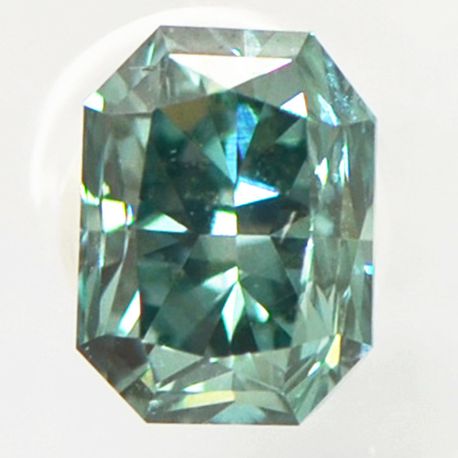Radiant Diamond Fancy Green Blue Color SI1 0.70 Carat IGI Certified