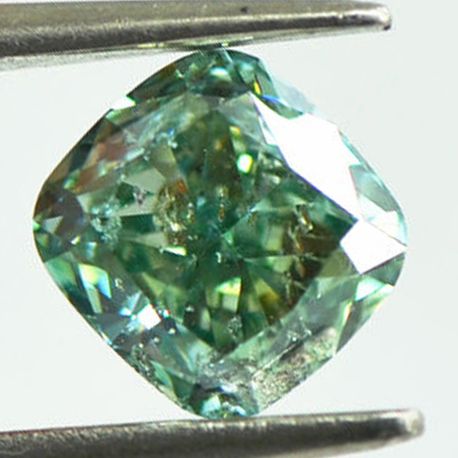Cushion Cut Diamond Fancy Green Color 1.33 Carat SI2 