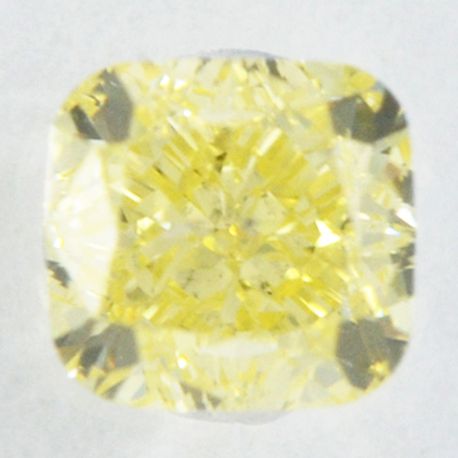 Cushion Shape Diamond Fancy Yellow 0.49 Carat SI2 IGI Certificate