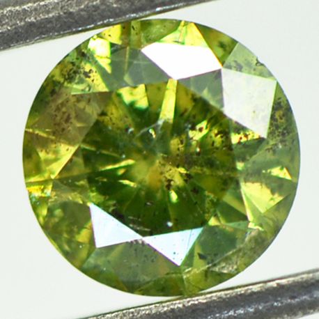 Round Shape Fancy Green Diamond 0.61 Carat I1