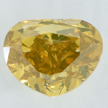 Heart Diamond Fancy Yellow Brown 0.56 Carat VS2 IGI Certificate