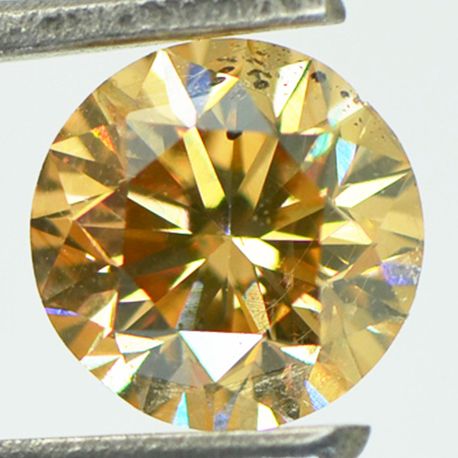 Round Cut Diamond Fancy Brownish Orange 1.63 Carat SI1