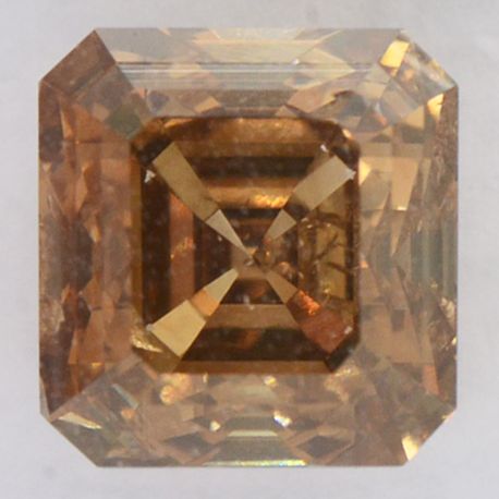 Asscher Diamond Natural Fancy Orangy Brown 2.24 Carat SI2 IGI Certificate