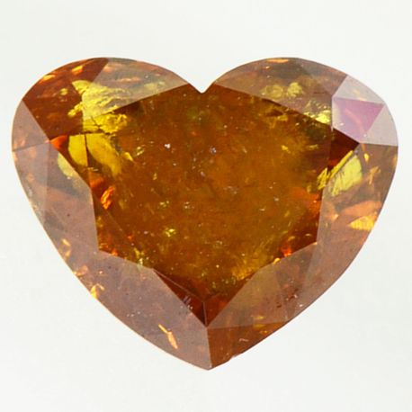 Heart Cut Diamond Natural Fancy Brownish Orange 1.60 Carat I1